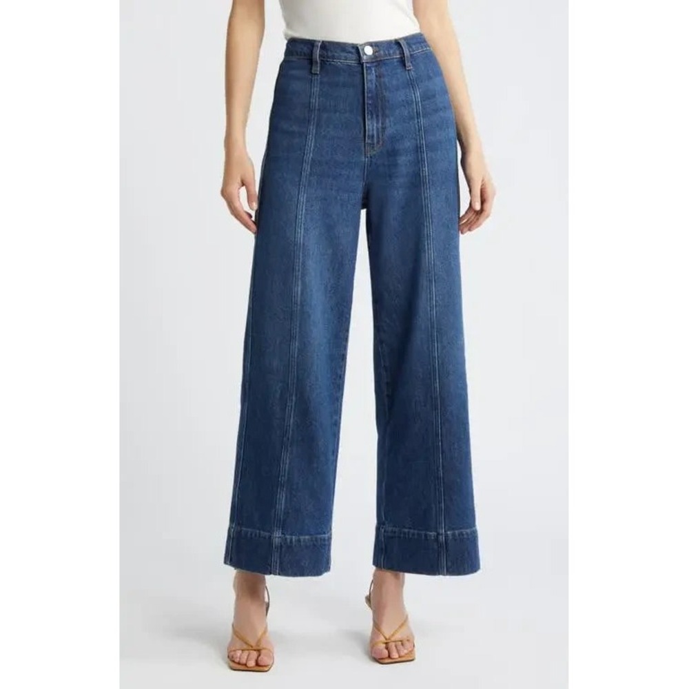 Frame Jeans The Seamed Wide Leg Ankle Jeans in Etta Women 26 High Rise $328